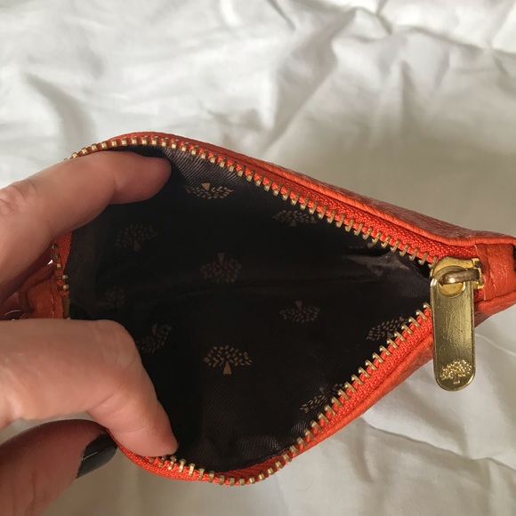 MULBERRY Orange Leather Wristlet Zip -Up - Picture 7 of 12